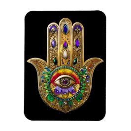 Målad Guld Hamsa Amethyst Rubin Tredje Ögat Magnet