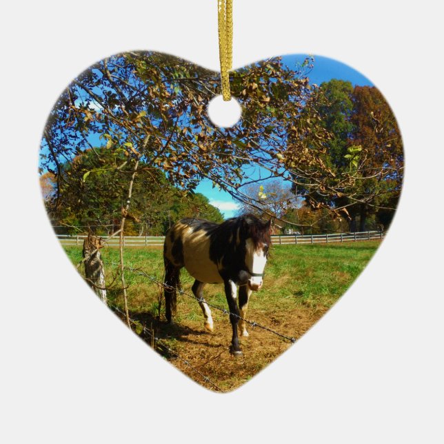 Målad häst, julgransprydnad keramik (Framsidan)