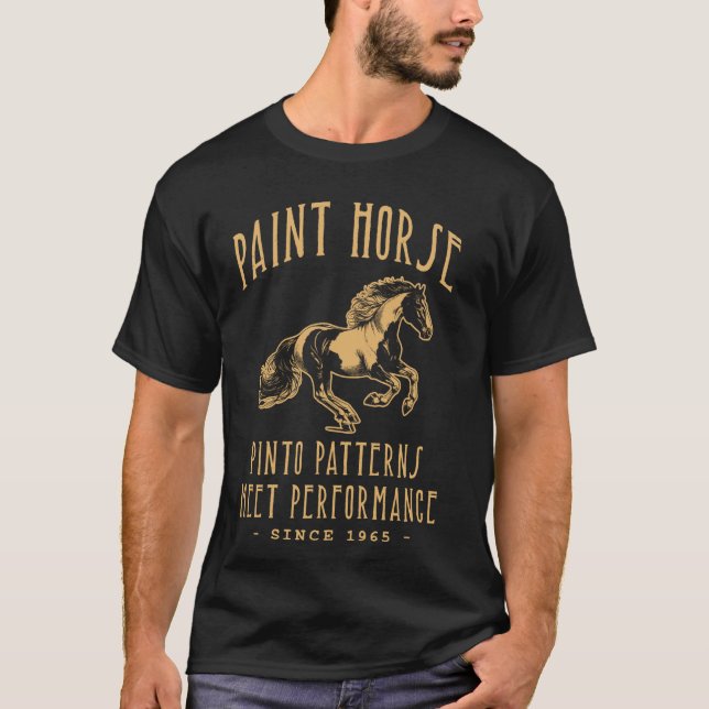 MÅLAD HÄSTRAS VINTAGEDESIGN T SHIRT (Framsida)