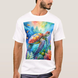 Målad havssköldpadda t shirt