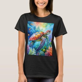 Målad havssköldpadda t shirt