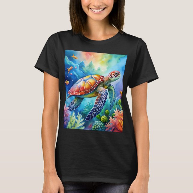 Målad havssköldpadda t shirt (Framsida)