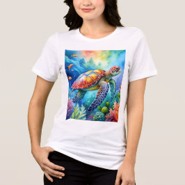 Målad havssköldpadda t shirt