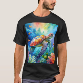 Målad havssköldpadda t shirt