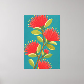 Målad hawaiiansk lehua-blomma 1 canvastryck