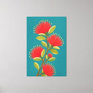 Målad hawaiiansk lehua-blomma 1 canvastryck