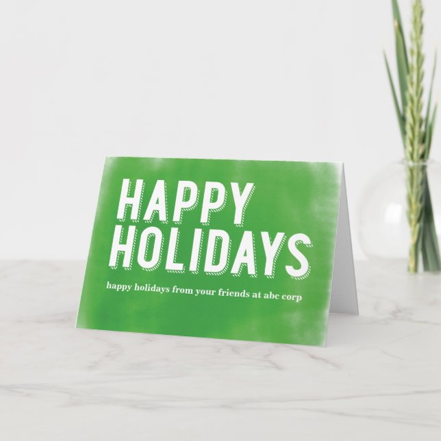 Målad helgdagargrönt helgkort (Framsida)