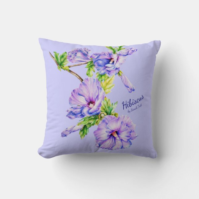 Målad Hibiscus syriacus bra art vid kudde (Framsida)