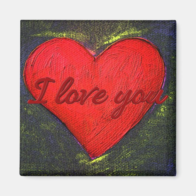 Målad hjärtmagnet magnet (Framsidan)