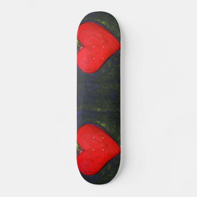 Målad hjärtskateboard old school skateboard bräda 18 cm (Framsida)
