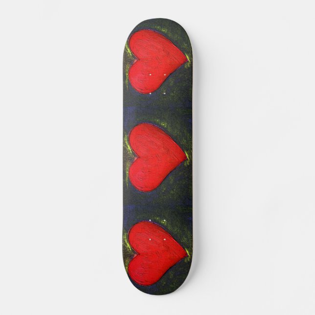 Målad hjärtskateboard skateboard bräda 19,5 cm (Framsida)