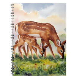 Målad hjort mamma och baby anteckningsbok