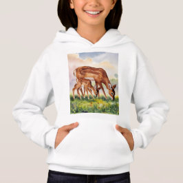 Målad hjort mamma och baby t shirt