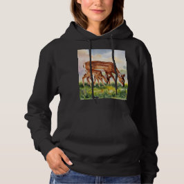 Målad hjort mamma och baby t shirt