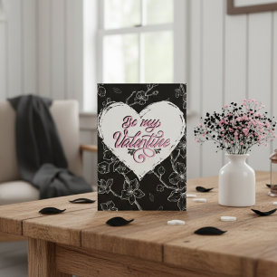 Målad i passion: Monokroma blommor, Rosa kärlek Julkort
