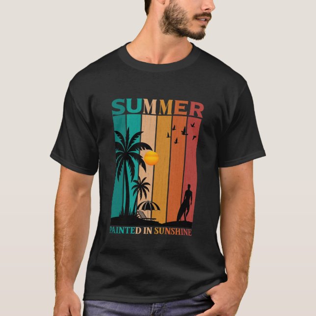 Målad i solsken Retro sommartröja T Shirt (Framsida)