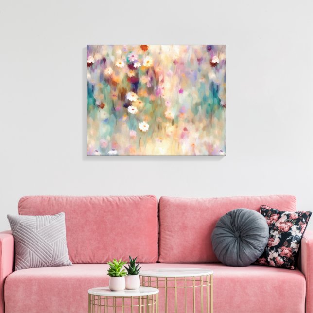 Målad Impressionistisk Tusenskönastryck Canvastryck (Insitu (Vardagsrum))