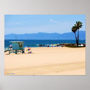 Målad Kalifornien strand Poster