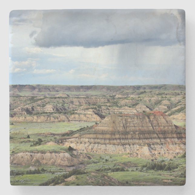 Målad kanjon i badlandsna av North Dakota Stenunderlägg (Framsidan)