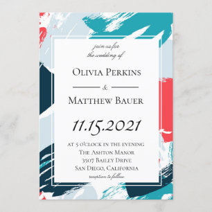 Målad karibisk bröllopinbjudan inbjudningar