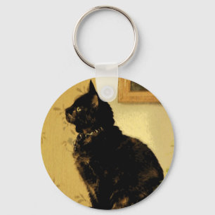Målad kattunge nyckelring