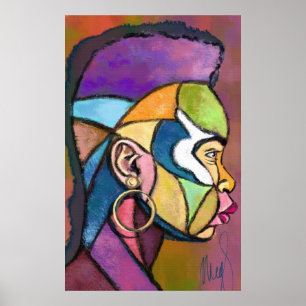 Målad konst afrikansk man poster