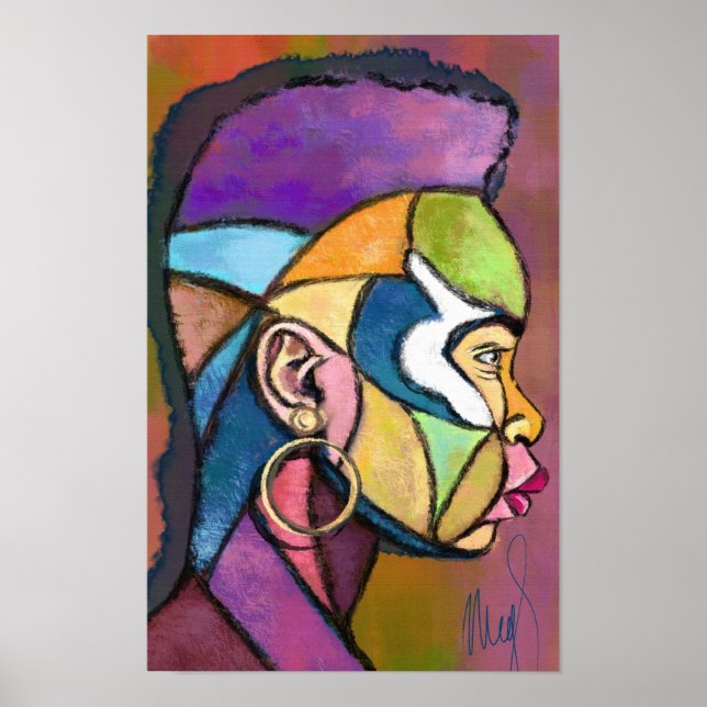 Målad konst afrikansk man poster (Framsidan)