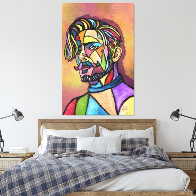 Målad konst man duktryck canvastryck (Insitu (sovrum))