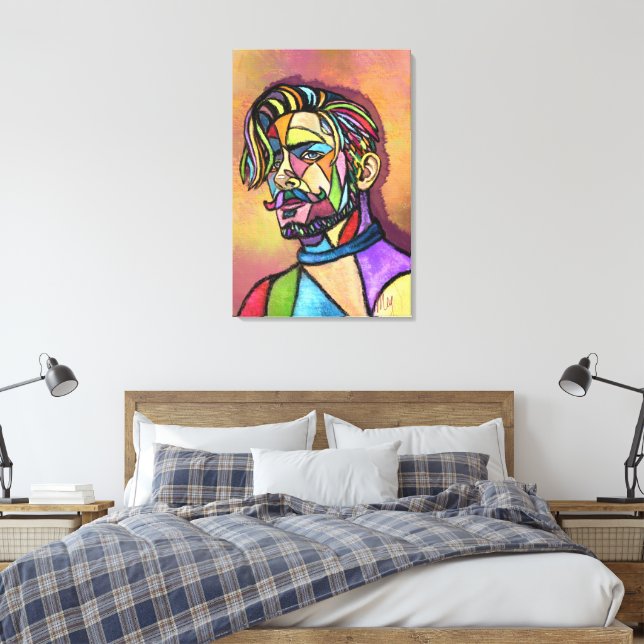Målad konst man duktryck canvastryck (Insitu (sovrum))
