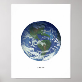 Målad konsttryck av planeten jorden poster