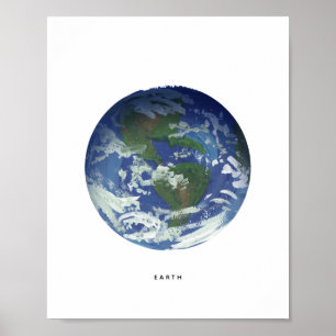 Målad konsttryck av planeten Jorden Poster