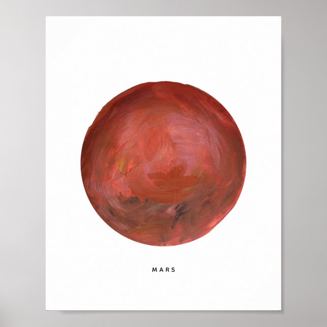 Målad konsttryck av planeten Mars Poster (Framsidan)