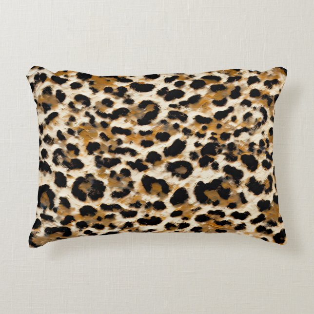 Målad Leopard Prydnadskudde (Framsidan)