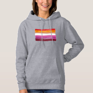 MÅLAD LESBISK STOLTHETSFANA SOLNEDGÅNGSSTRIMMOR T SHIRT