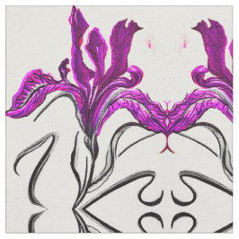Målad Lila Iris Tyg