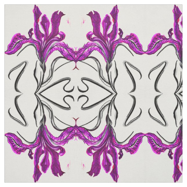 Målad Lila Iris Tyg (Provkarta)