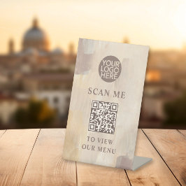 Målad Logotyp för Abstrakt och kontaktlös meny för