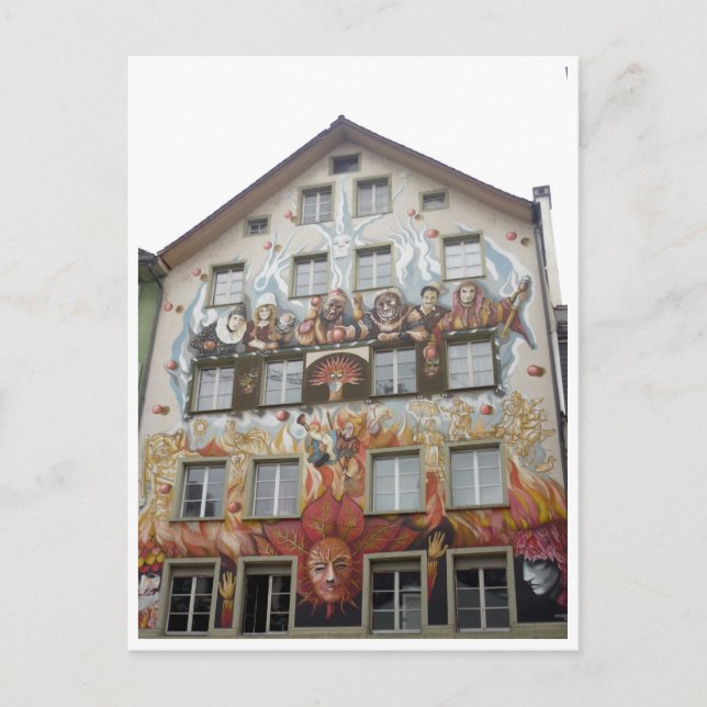 målad lucern vykort (Framsida)