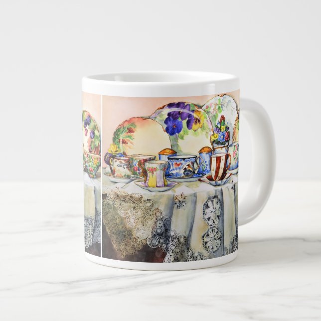 Målad målad China Jumbo Mugg (Framsida höger)