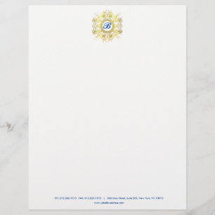 Målad märkes- Monogrambrevhuvud för Faux guld Brevhuvud