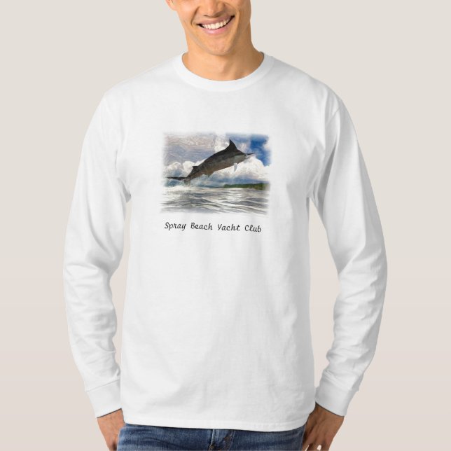 målad marlin, klubb för sprejstrandyacht t shirt (Framsida)