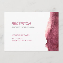 Målad marsala modern enkel bröllopsmottagning tilläggskort