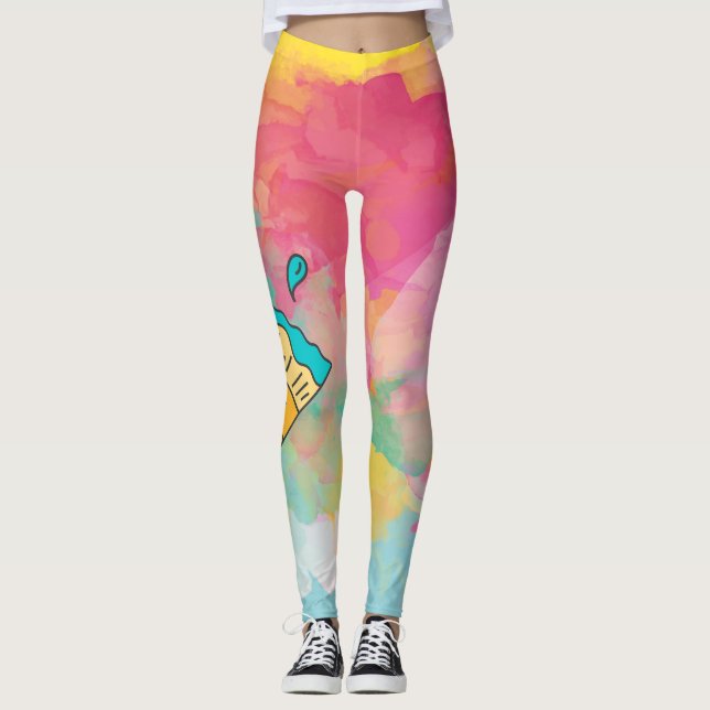 målad med en pensel leggings (Framsida)