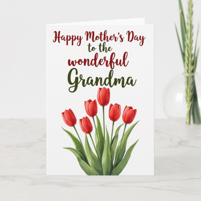 Målad Mors Dag Blomsterkort Kort (Framsida)