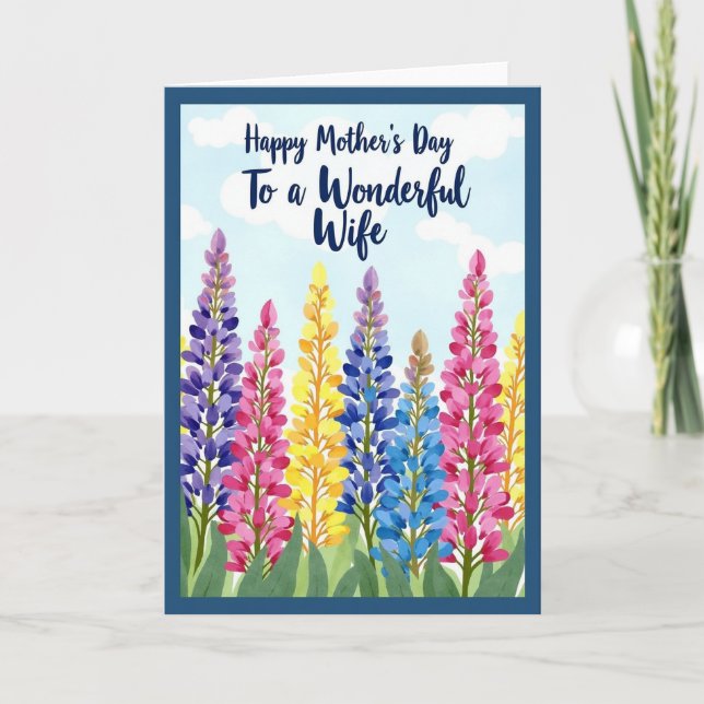 Målad morsdags blomkort kort (Framsida)