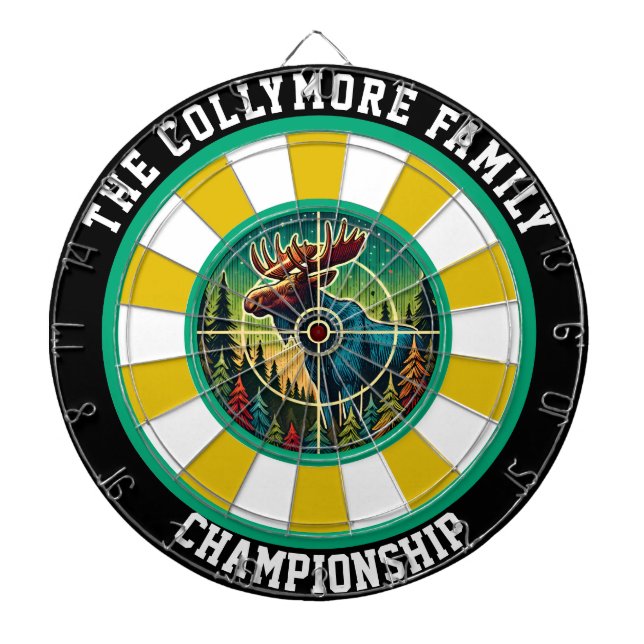 Målad mos i skogsdesign darttavla (Framsidan)