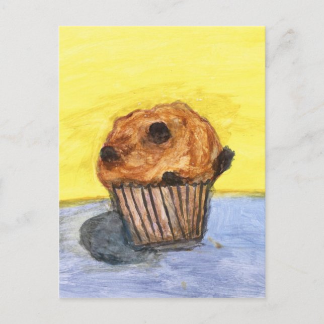 Målad muffins med chokladflarn vykort (Framsida)