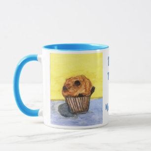 Målad muffins med chokladflingor keramisk kopp