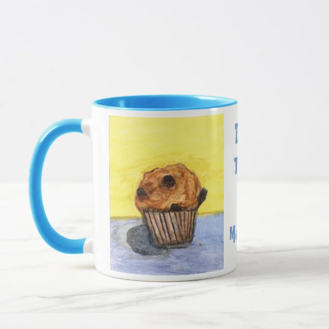Målad muffins med chokladflingor keramisk kopp (Vänster)