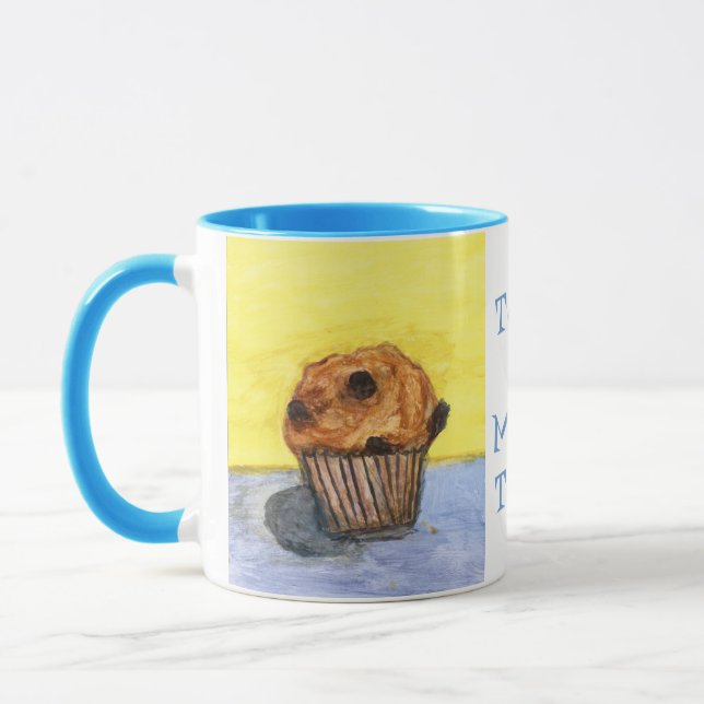 Målad muffins med chokladflingor keramisk mugg (Vänster)